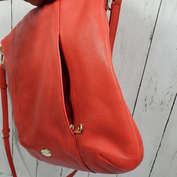 Coach Isabelle Pebbled Leather Hobo CrossBody Tote Purse Scout Burnt Orange READ - Picture 14 of 16